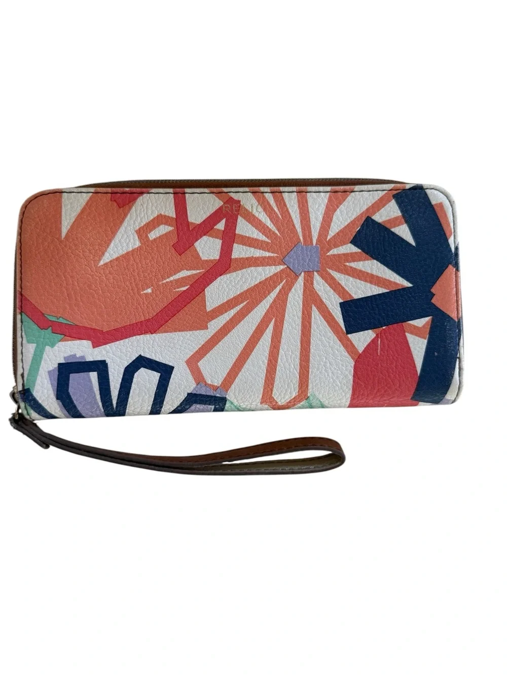 Relic- Floral Zip-Around Wristlet Wallet - White Multi